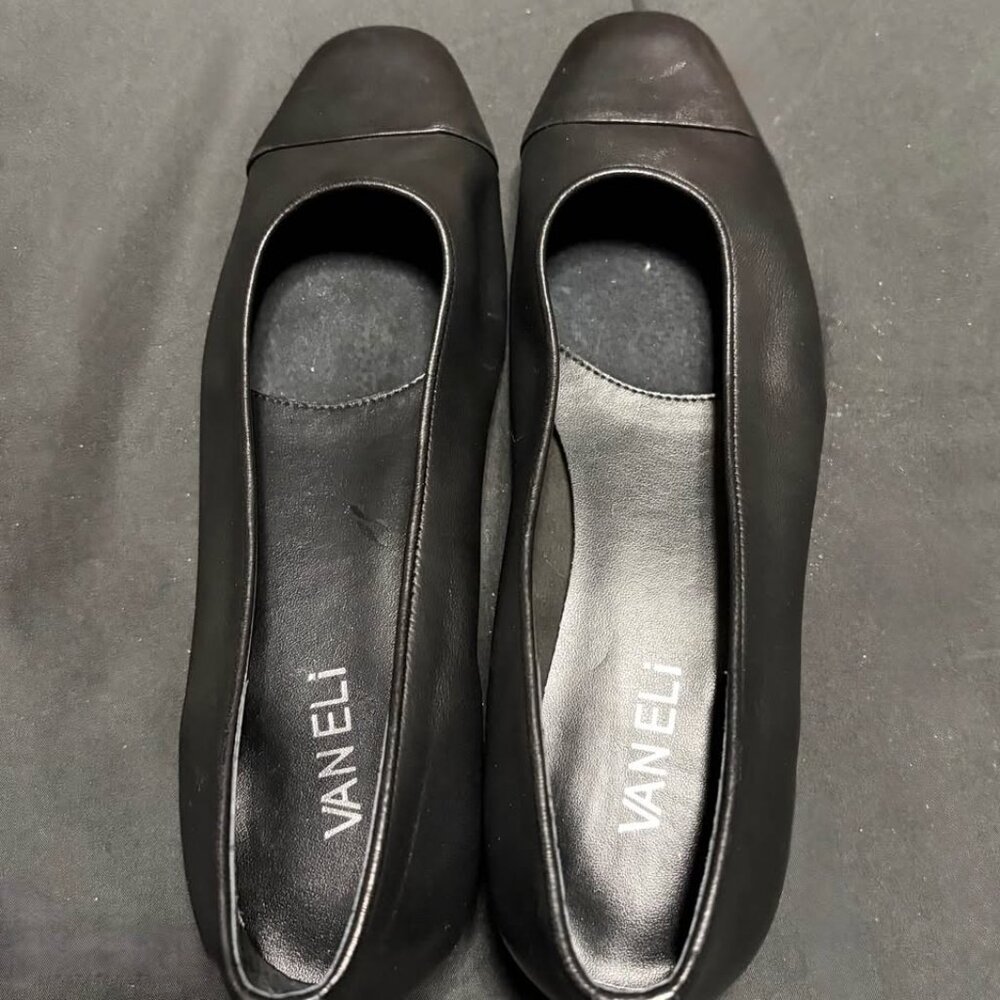 Vaneli Womens Black Italian Leather Ballet Flats Fc313 Sz 6.5 Narrow Lightweight - Picture 5 of 7